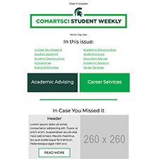 MSU ComArtSci Student Weekly - Template design